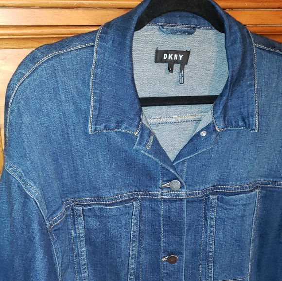 DKNY New W Out Tags Jean Jacket W Blue Lacing L - Picture 3 of 5